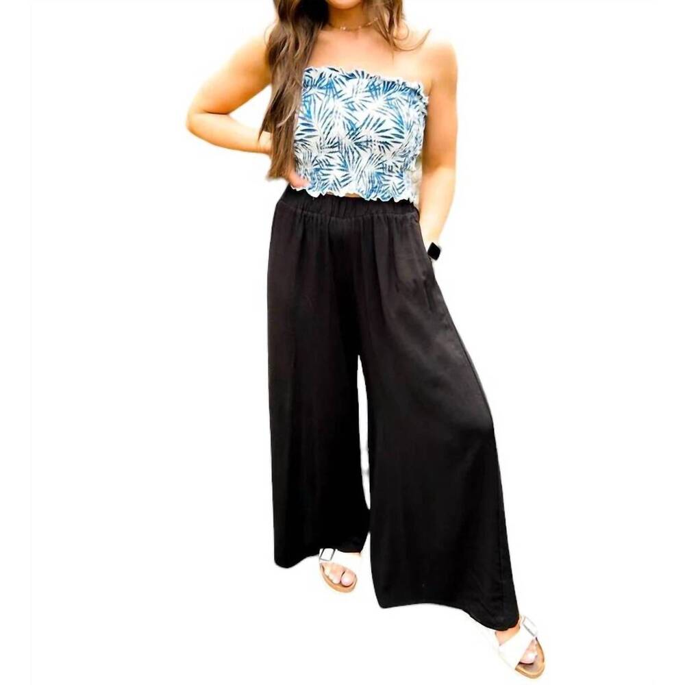 NEW WITH LOVE, MOLLY zara wide leg cotton pants in black